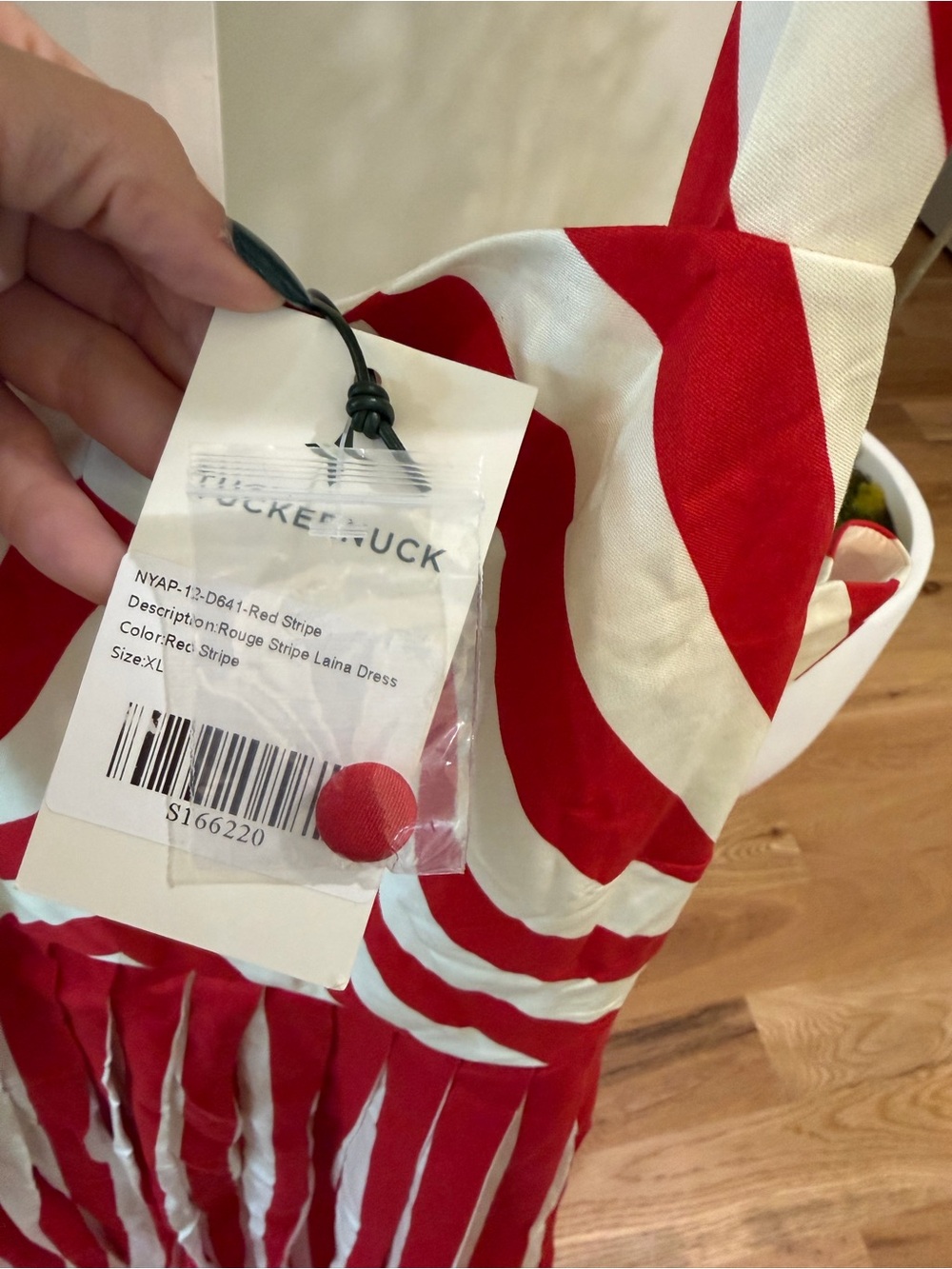 New - Tuckernuck Rouge Striped Laina Red & White Maxi Dress - Picture 3 of 4